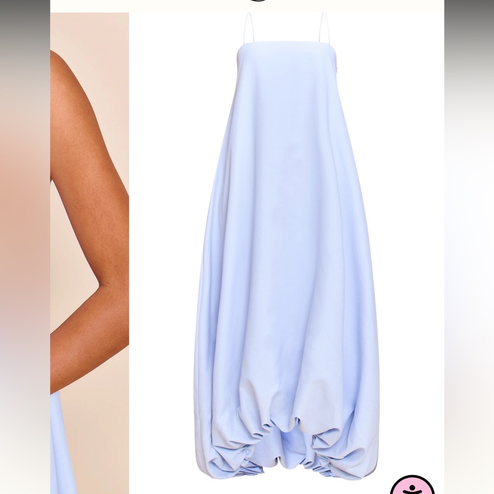NWT Pretty Little Thing Tall Light Blue Strappy Floaty Maxi Dress - Picture 3 of 11